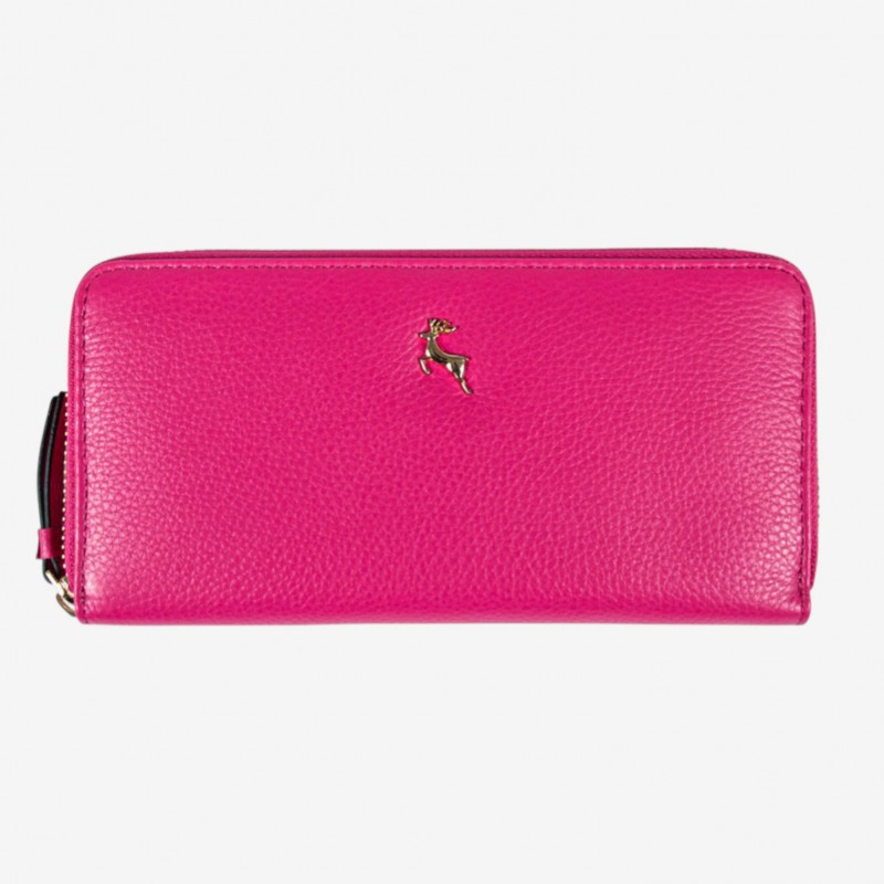 Кошелек женский на молнии ASHWOOD J51 RASPBERRY-SORBET  PINK smooth 