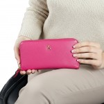 Кошелек женский на молнии ASHWOOD J51 RASPBERRY-SORBET  PINK smooth 