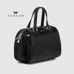 Сумка Женская Кожаная TERGAN 79658  SIYAH PITON / SIYAH ANALIN Черный