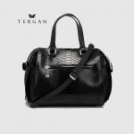 Сумка Женская Кожаная TERGAN 79658  SIYAH PITON / SIYAH ANALIN Черный