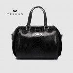 Сумка Женская Кожаная TERGAN 79658  SIYAH PITON / SIYAH ANALIN Черный