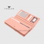 Кошелек Органайзер TERGAN 5685 Женский Кожаный На 2 отделения на кнопке NUDE FLOATER Пудра