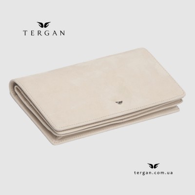 Кошелек Органайзер TERGAN 5685 Женский Кожаный На 2 отделения на кнопке BEJ SATEN