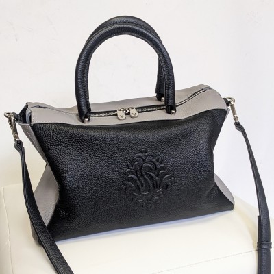 Сумка Женская Кожаная VALIENTE 716 FLOATER BLACK & TAUPE