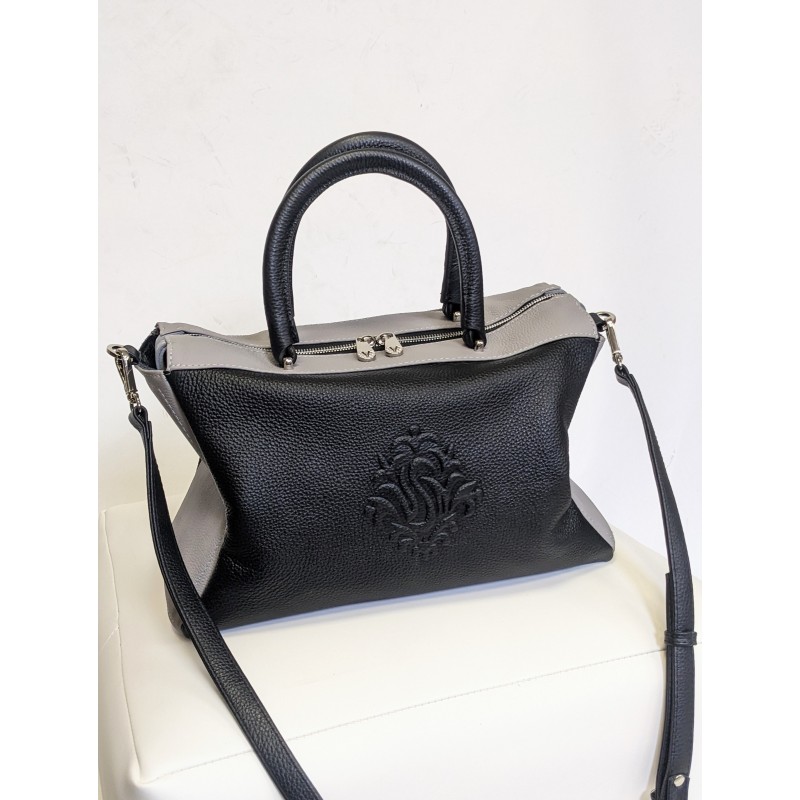 Сумка Женская Кожаная VALIENTE 716  FLOATER BLACK & TAUPE 