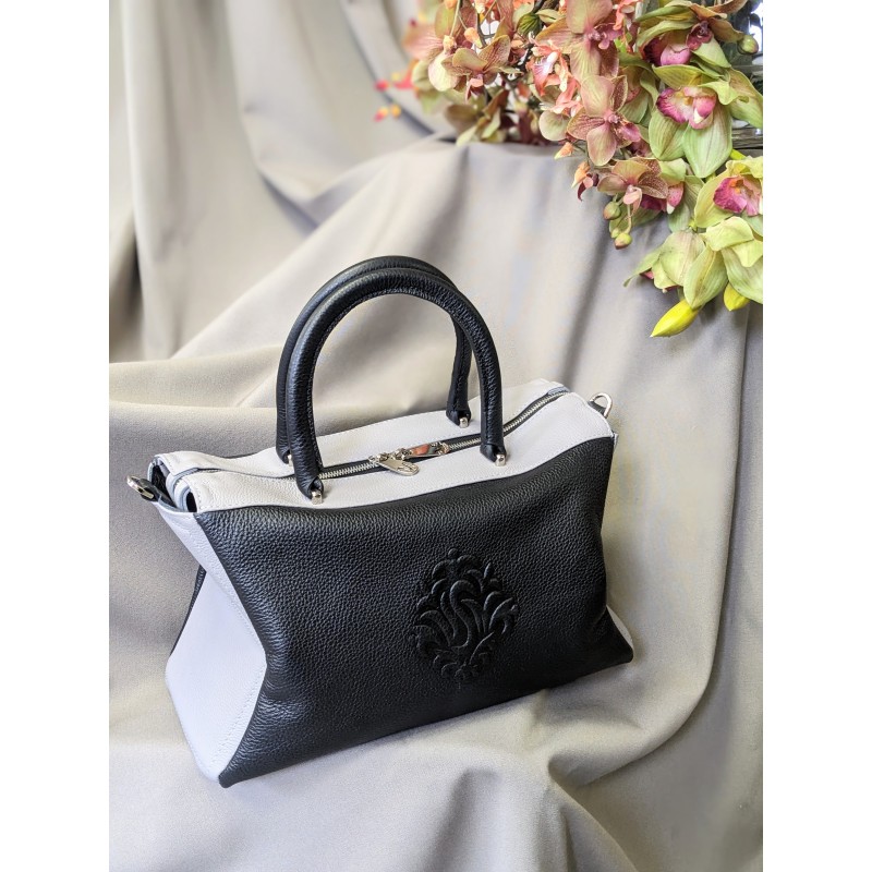 Сумка Женская Кожаная VALIENTE 716  FLOATER BLACK & BEIGE  