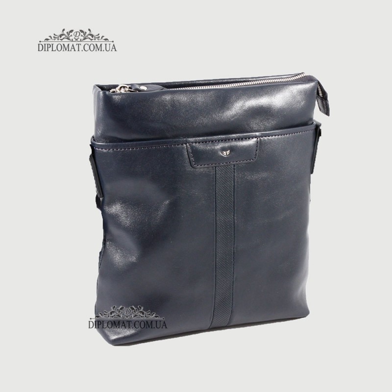 Сумка мужская TERGAN 21320 Кожаная с ремнем через плечо LACIVERT RUSTIC/LACIVERT RUSTIC Синий