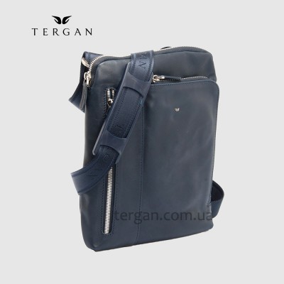 Сумка мужская TERGAN 21274 Через плечо Кожаная с 4 наружными Отделениями на молнииLACIVERT NAPPA