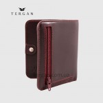 Портмоне мужское TERGAN 1594 кожаное на кнопке небольшого размера  BORDO RUSTIC Бордовый/Пурпурный