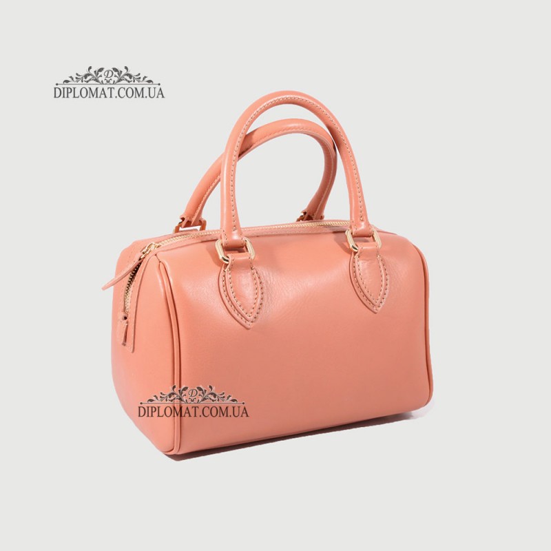 Сумка Бочонок Женская Кожаная BELLINI BP005 Trunk  ROSE smooth Красный/Розовый