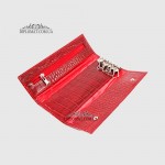 Ключницы кожаные CANPELLINI 143 ANT Большая На карабинах для 6 ключей 142 RED CROCO LAK Красный  Красный