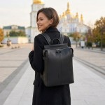 Рюкзак женский кожаный VALIENTE 982 3400  BLACK Sauvage 