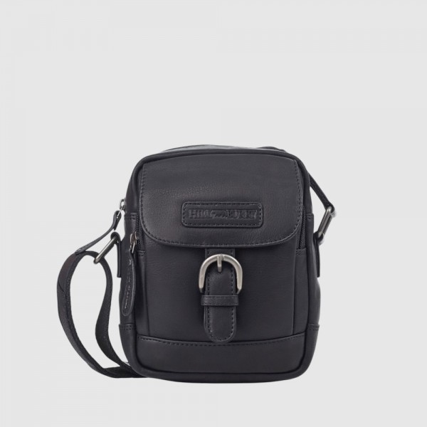 Небольшая сумка через плечо HILL BURRY HT-05HB Crazy Horse Black