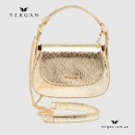 Женская вечерняя сумка TERGAN 80199 GOLD PYTHON – золотая кожа, кроссбоди