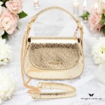 Женская вечерняя сумка TERGAN 80199 GOLD PYTHON – золотая кожа, кроссбоди