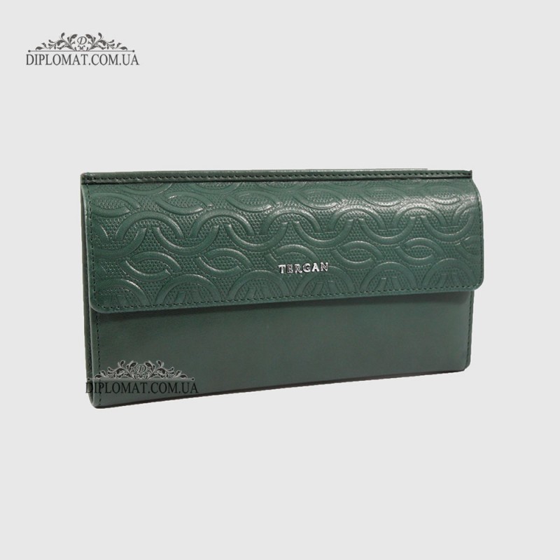 Кошелек женский TERGAN 5793 Кожаный для карточек и денег YESIL NAPPA Зеленый