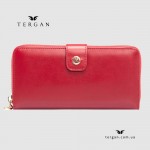 Кошелек на молнии кожаный TERGAN 5789  KIRMIZI RUSTIC Красный Красный