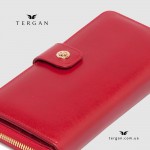 Кошелек на молнии кожаный TERGAN 5789  KIRMIZI RUSTIC Красный Красный