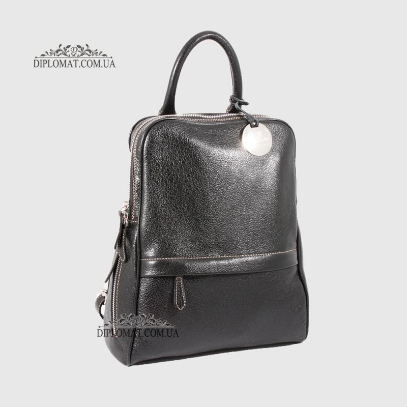 Рюкзак женский Кожаный BELLINI Abetone 133370  BLACK floater Черный