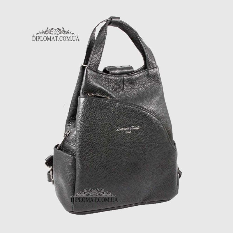 Рюкзак женский EMANUELA FERRETTI 562047 С карманом на молнии BLACK floater Черный