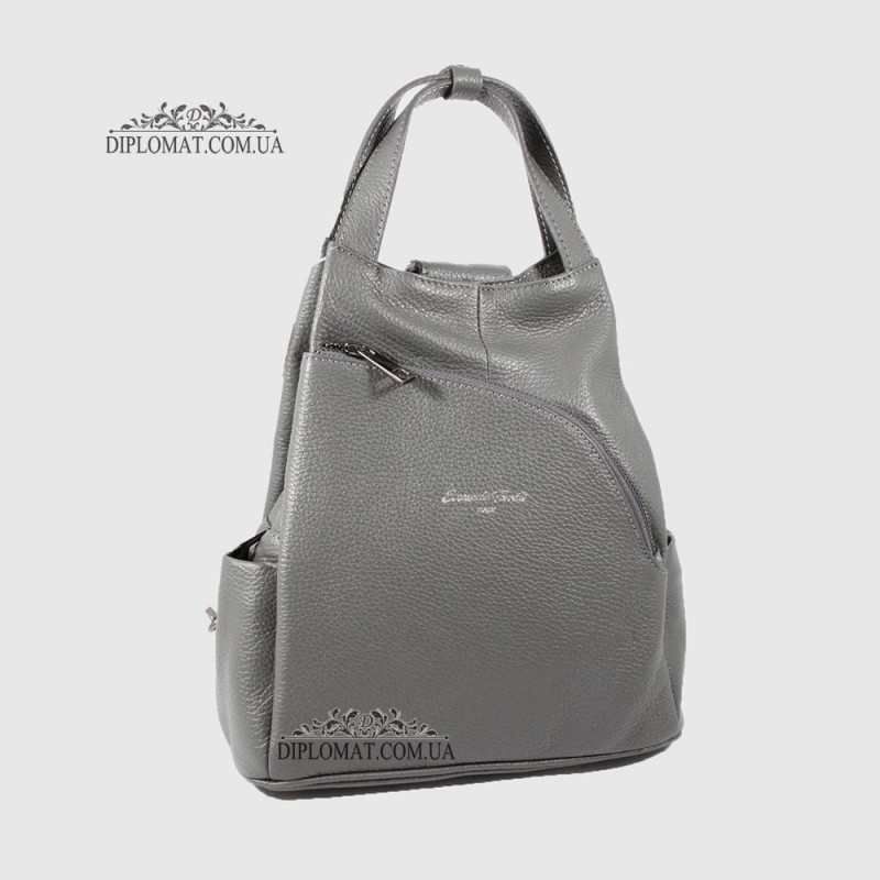 Рюкзак женский EMANUELA FERRETTI 562047 С карманом на молнии GREY floater Серый