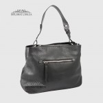 Сумка Женская EMANUELA FERRETTI 560093 Кожаная на плечо BLACK floater Черный