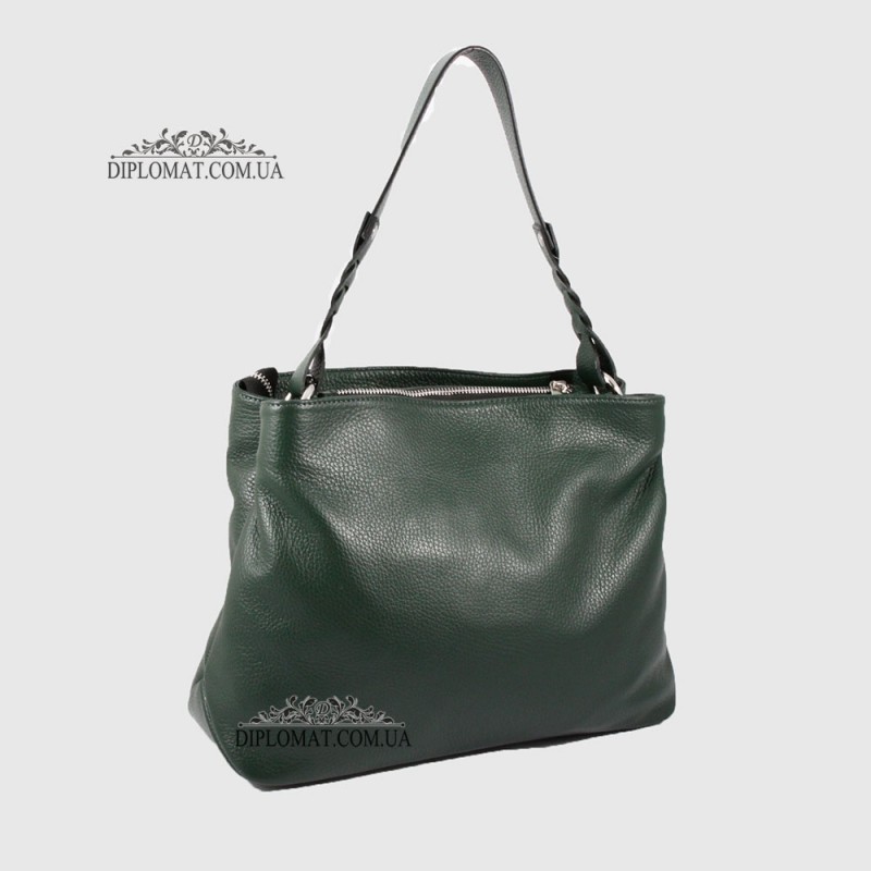 Сумка Женская EMANUELA FERRETTI 560093 Кожаная на плечо GREEN floater Зеленый