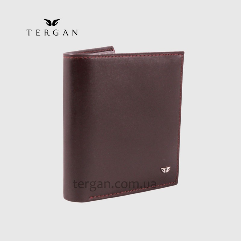 Портмоне мужское TERGAN 1517 Небольшое На 16 каточек Без мелочи BORDO RUSTIC Бордовый/Пурпурный