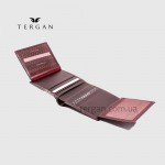 Портмоне мужское TERGAN 1517 Небольшое На 16 каточек Без мелочи BORDO RUSTIC Бордовый/Пурпурный