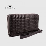 Клатч мужской Кожаный на молнии GUARD 3031  SIYAH ORGU BASKI Черный Черный