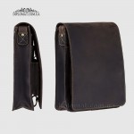 Сумка мужская кожаная с ремнем через плечо VISCONTI 18410 Jasper Oil Brown Темно-Коричневый 