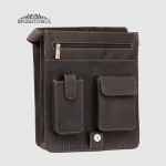 Сумка мужская кожаная с ремнем через плечо VISCONTI 18410 Jasper Oil Brown Темно-Коричневый 