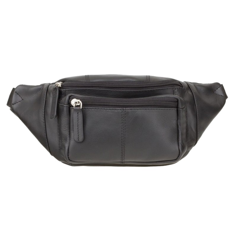 Сумка мужская VISCONTI 720 Bumbag Кожаная  Black Черный  