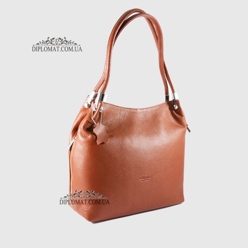 Сумка Женская Кожаная на плечо GUARD 586  L.BROWN floater Коричневый