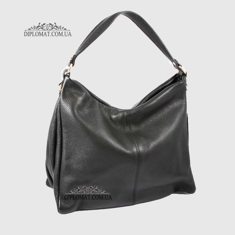 Сумка Женская EMANUELA FERRETTI 85376 Кожаная Ручка на плечо BLACK floater Черный