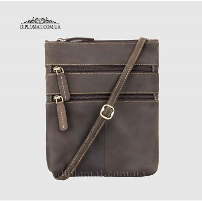 Сумка мужская Через плечо VISCONTI 18606 Slim Bag КожанаяOil Brown Коричневый