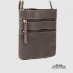 Сумка мужская Через плечо VISCONTI 18606 Slim Bag Кожаная Oil Brown Коричневый Коричневый
