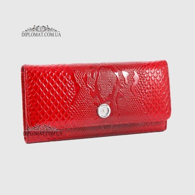 Кошелек женский кожаный на магните KARYA 1146 019 RED Lack