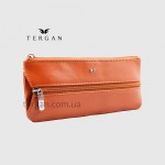 Ключница TERGAN 0157 Кожаная на молнии с двумя отделениями для ключей среднегоо размера  06TABA RUSTIC Коричневый