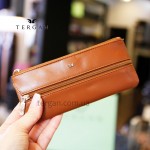 Ключница TERGAN 0157 Кожаная на молнии с двумя отделениями для ключей среднегоо размера  06TABA RUSTIC Коричневый