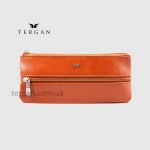 Ключница TERGAN 0157 Кожаная на молнии с двумя отделениями для ключей среднегоо размера  06TABA RUSTIC Коричневый