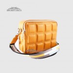 Сумка Кросс боди Женская DIVITEI 1113 Кожаная Среднего размера На два отделения MUSTARD floater Горчичный