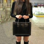 Сумка Женская Кожаная TERGAN 21380 для документов А4 и ноутбука SIYAH PYTHON/SIYAH RUSTIC Темно Коричневый