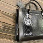 Сумка Женская Кожаная TERGAN 21380 для документов А4 и ноутбука SIYAH PYTHON/SIYAH RUSTIC Темно Коричневый