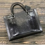 Сумка Женская Кожаная TERGAN 21380 для документов А4 и ноутбука SIYAH PYTHON/SIYAH RUSTIC Темно Коричневый