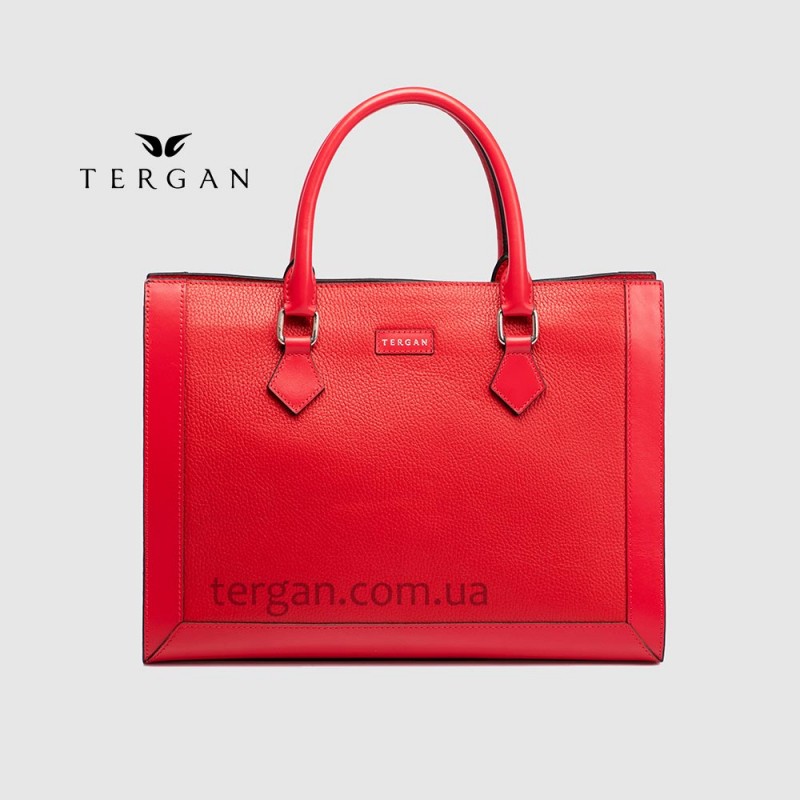 Сумка Женская TERGAN 21424 Кожаная Для документов А4 и ноутбука 15