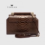 Сумка Женская Кожаная TERGAN 5806  KUM-PYTHON / KUM-ANALİN Кофейный Кофейный