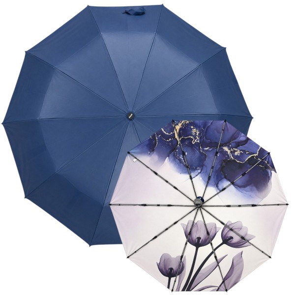 Зонт женский автомат Три Слона N7567 D.Blue_1 PU Polyester