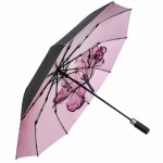 Женский складной зонт автомат Три Слона N7567 Pink Peony черный 10 спиц
