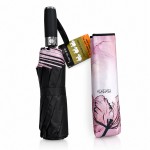 Женский складной зонт автомат Три Слона N7567 Pink Peony черный 10 спиц